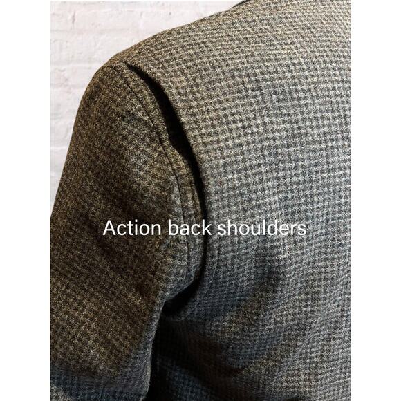 Pendleton 42R Gray Flanel Plaid Patch Pockets Action Back Blazer Sport Jacket - Picture 6 of 15